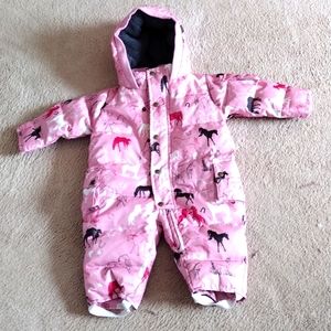 Hatley Horse Pink Snowsuit 6-12 Mos